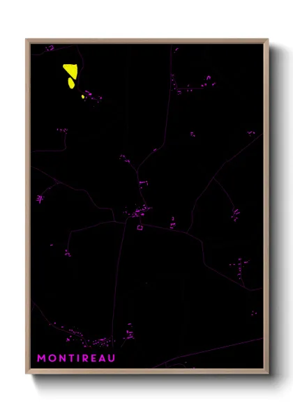 Une affiche de carte sur Montireau