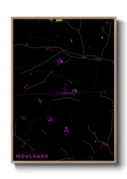 Une affiche de carte sur Moulhard