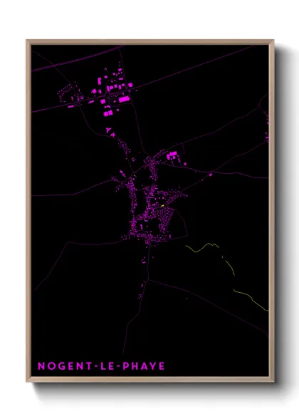 Une affiche de carte sur Nogent-le-Phaye