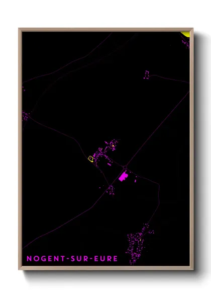 Une affiche de carte sur Nogent-sur-Eure