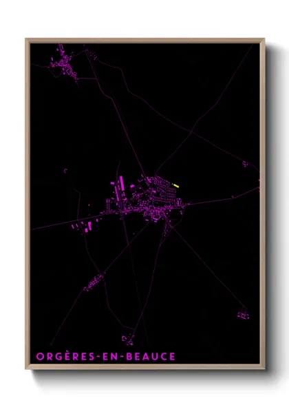 Une affiche de carte sur Orgères-en-Beauce