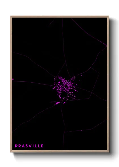 Une affiche de carte sur Prasville