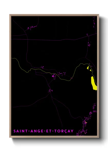Une affiche de carte sur Saint-Ange-et-Torçay