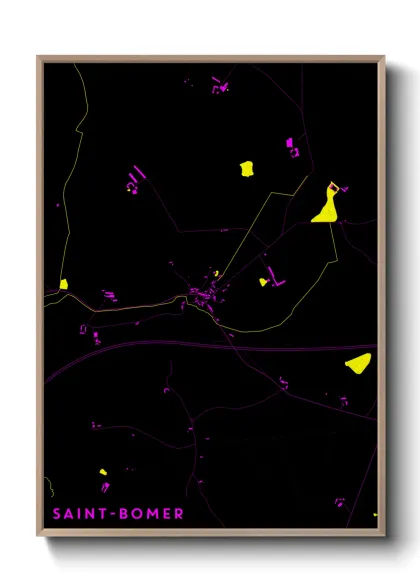 Une affiche de carte sur Saint-Bomer