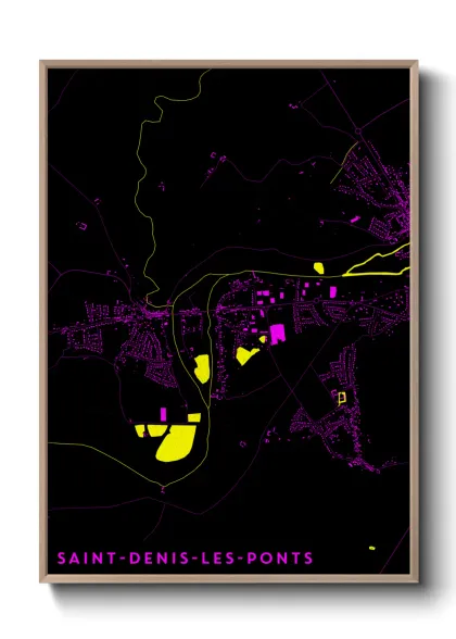 Une affiche de carte sur Saint-Denis-les-Ponts