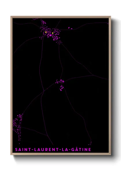 Une affiche de carte sur Saint-Laurent-la-Gâtine