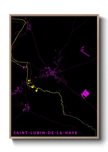 Une affiche de carte sur Saint-Lubin-de-la-Haye