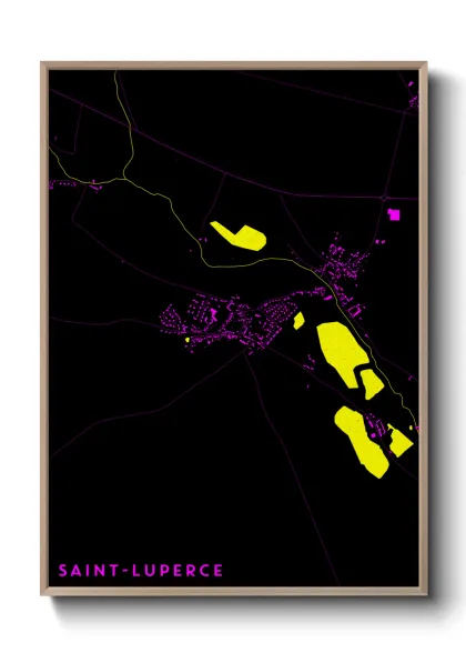 Une affiche de carte sur Saint-Luperce