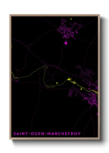 Une affiche de carte sur Saint-Ouen-Marchefroy