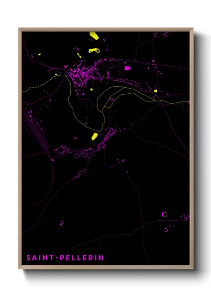 Une affiche de carte sur Saint-Pellerin