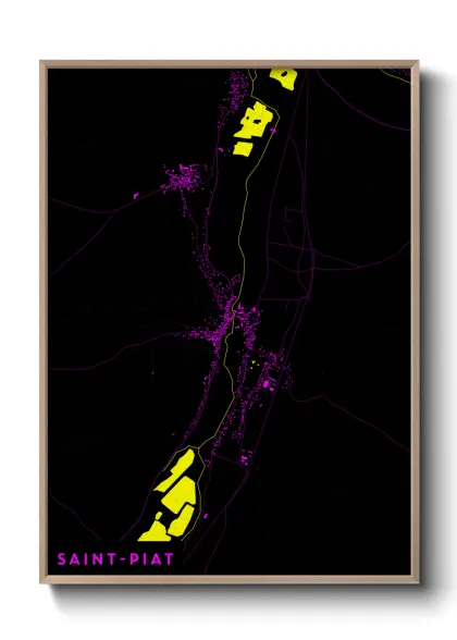 Une affiche de carte sur Saint-Piat