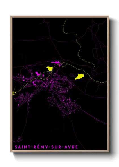 Une affiche de carte sur Saint-Rémy-sur-Avre