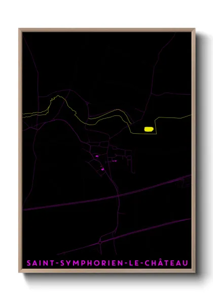 Une affiche de carte sur Saint-Symphorien-le-Château