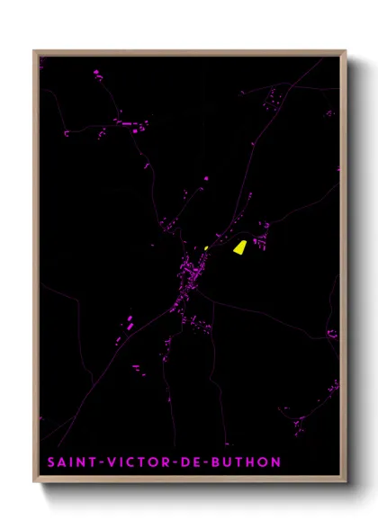 Une affiche de carte sur Saint-Victor-de-Buthon