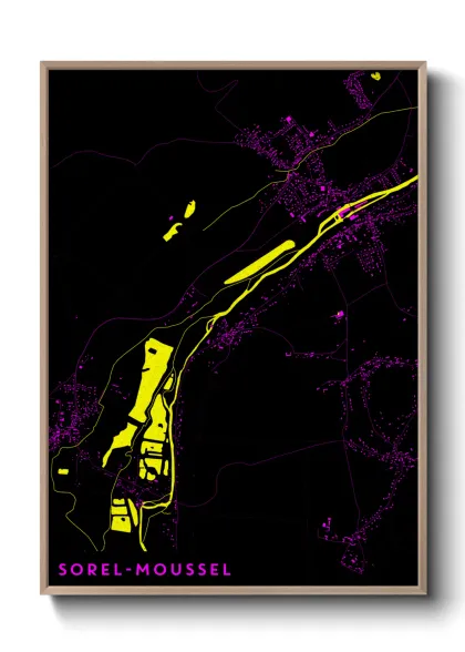 Une affiche de carte sur Sorel-Moussel