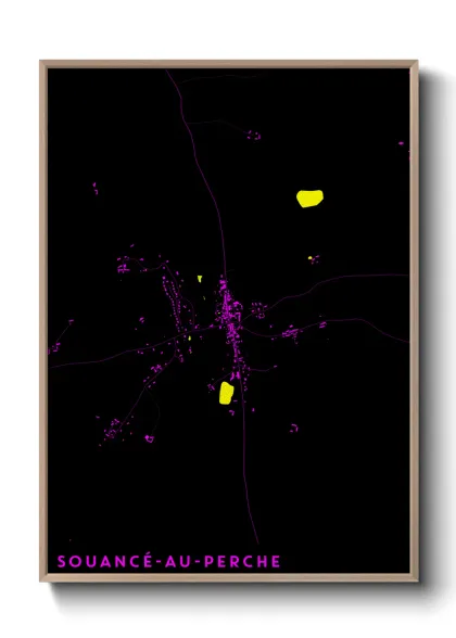Une affiche de carte sur Souancé-au-Perche