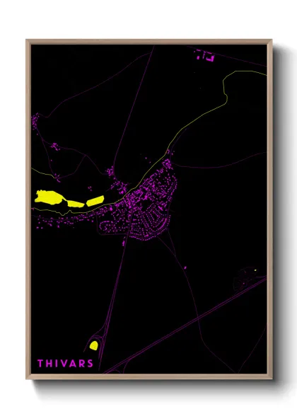 Une affiche de carte sur Thivars
