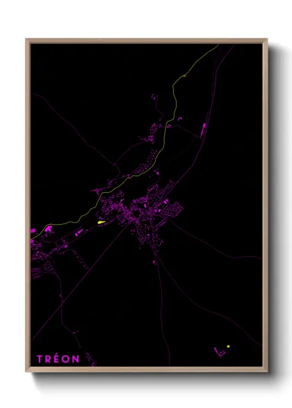 Une affiche de carte sur Tréon