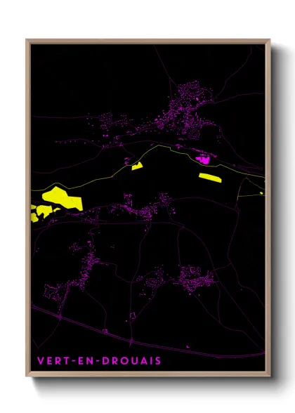 Une affiche de carte sur Vert-en-Drouais