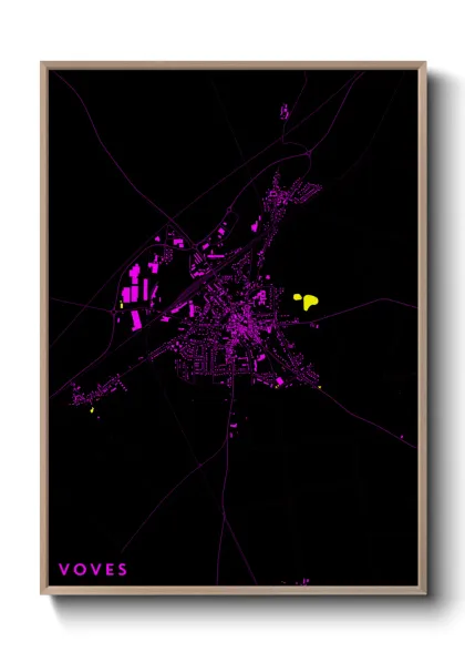Une affiche de carte sur Voves