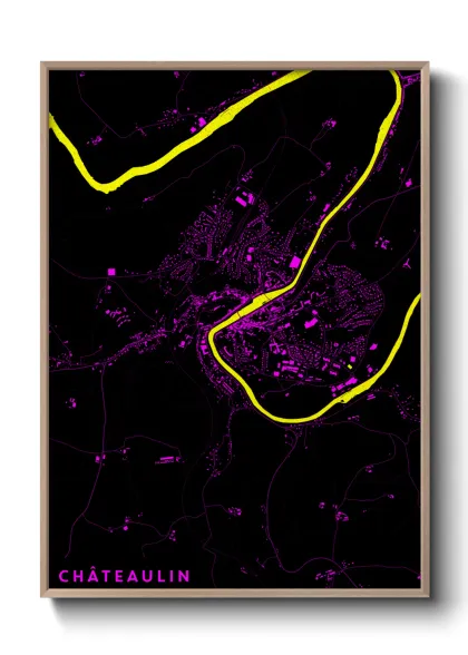 Une affiche de carte sur Châteaulin