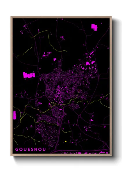 Une affiche de carte sur Gouesnou