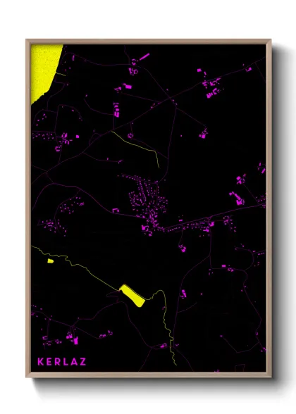 Une affiche de carte sur Kerlaz