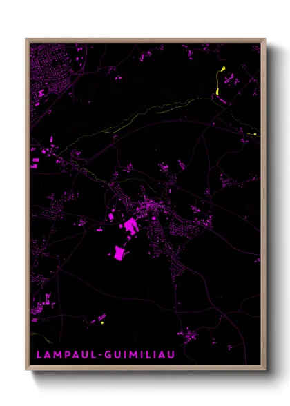 Une affiche de carte sur Lampaul-Guimiliau