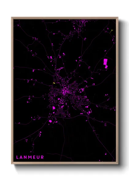 Une affiche de carte sur Lanmeur