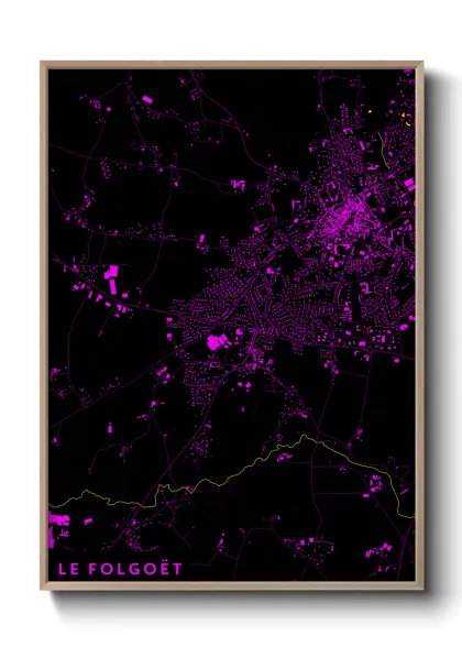 Une affiche de carte sur Le Folgoët