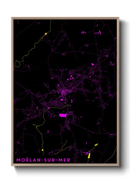 Une affiche de carte sur Moëlan-sur-Mer