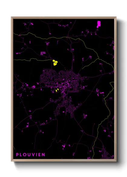 Une affiche de carte sur Plouvien