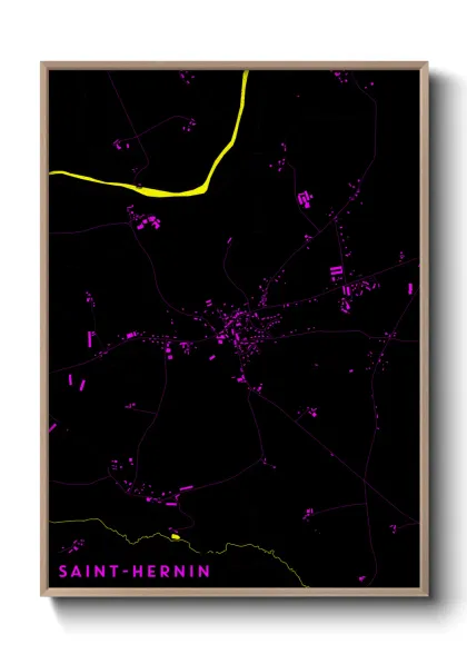 Une affiche de carte sur Saint-Hernin