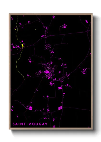 Une affiche de carte sur Saint-Vougay