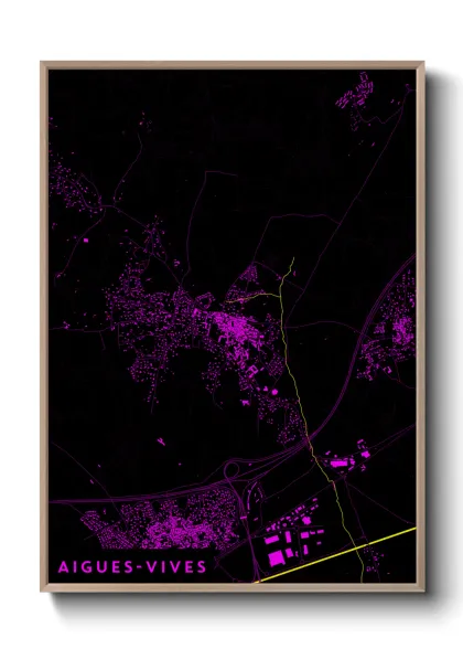 Une affiche de carte sur Aigues-Vives