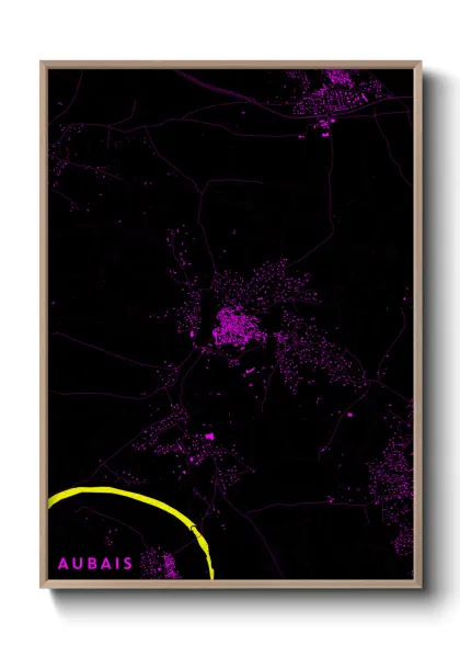 Une affiche de carte sur Aubais