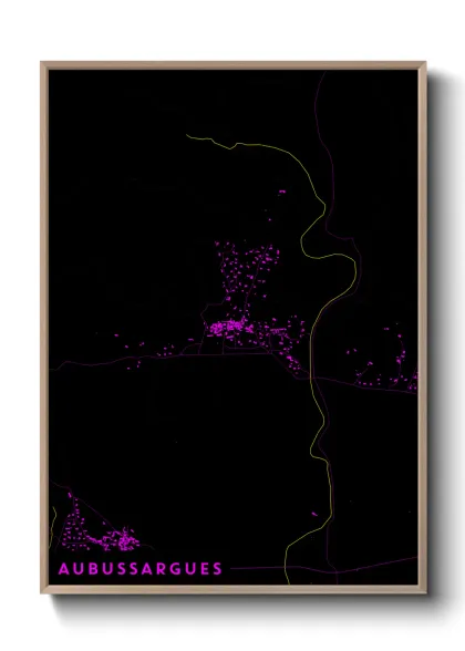 Une affiche de carte sur Aubussargues