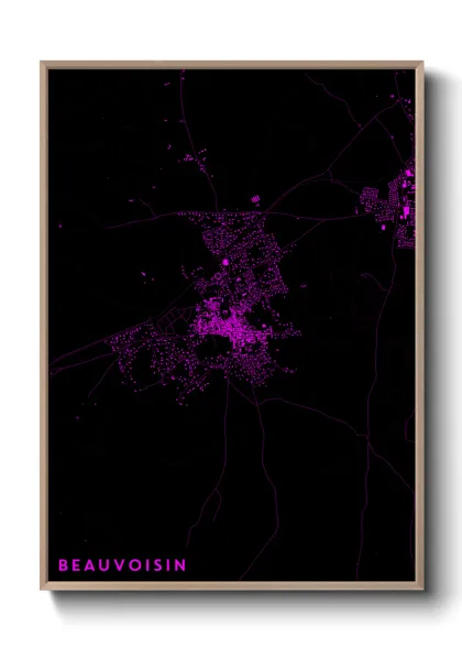 Une affiche de carte sur Beauvoisin