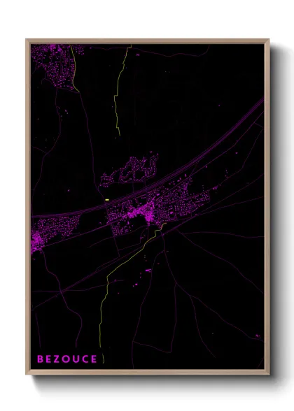 Une affiche de carte sur Bezouce