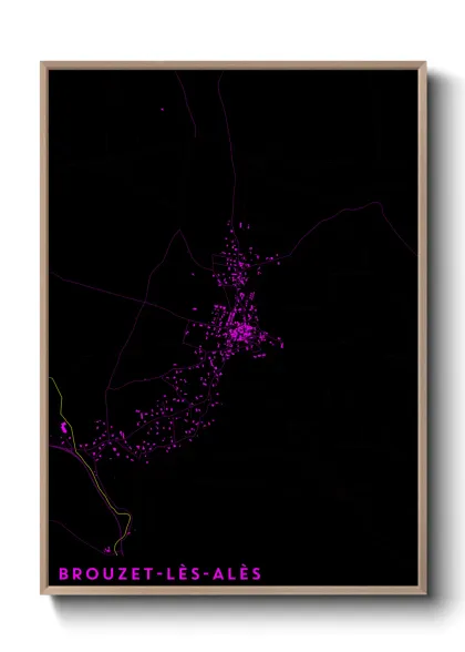 Une affiche de carte sur Brouzet-lès-Alès