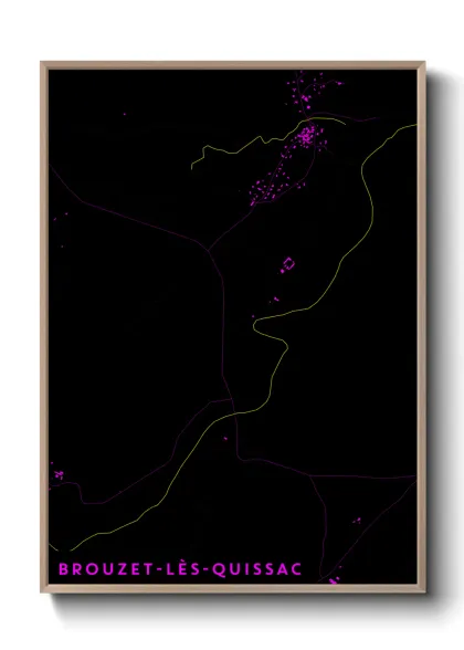 Une affiche de carte sur Brouzet-lès-Quissac
