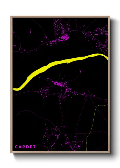 Une affiche de carte sur Cardet