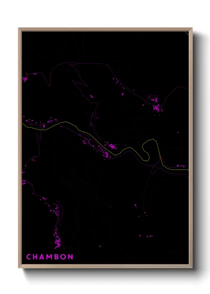 Une affiche de carte sur Chambon