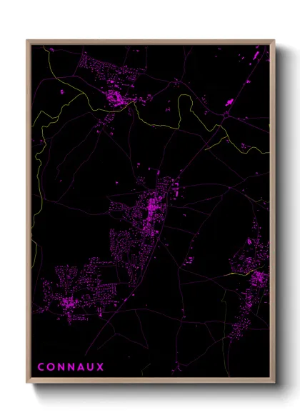 Une affiche de carte sur Connaux