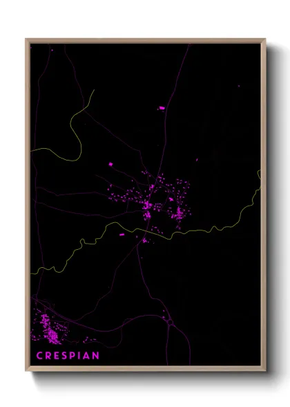 Une affiche de carte sur Crespian