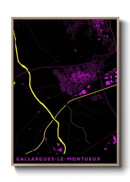 Une affiche de carte sur Gallargues-le-Montueux