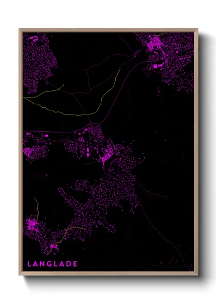 Une affiche de carte sur Langlade