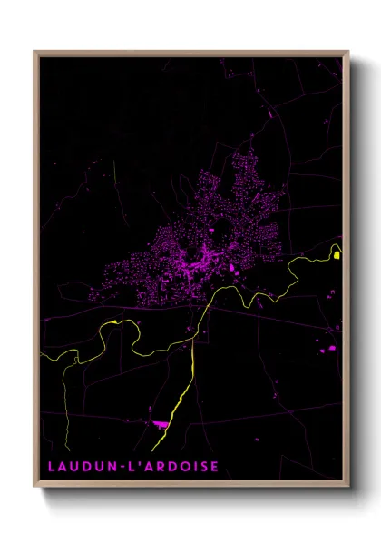 Une affiche de carte sur Laudun-l'Ardoise