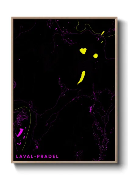 Une affiche de carte sur Laval-Pradel