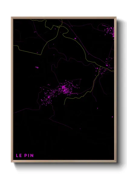 Une affiche de carte sur Le Pin